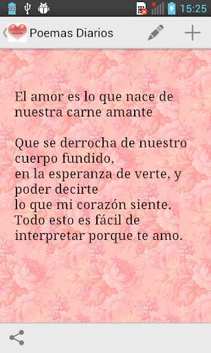 Play APK Daily Poems in Spanish  and enjoy Daily Poems in Spanish with UptoPlay com.frenys.poemasdiarios