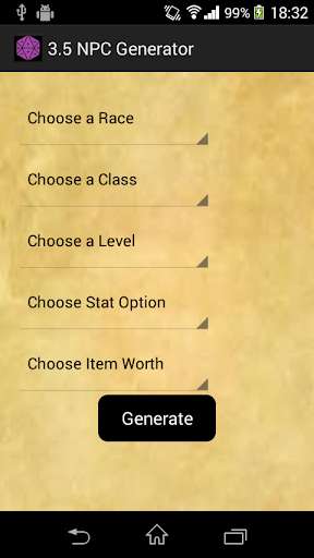 Play APK DnD 3.5 NPC Generator  and enjoy DnD 3.5 NPC Generator with UptoPlay dnd.projects.mynpcgenerator