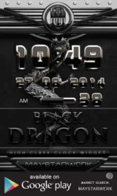 Play Dragon Clock Widget black Play Dragon Clock Widget black