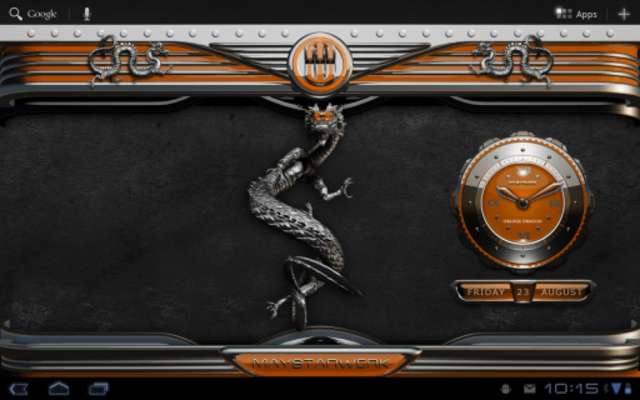 Play Dragon Clock widget orange 
