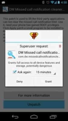 Play DW Missed call cleaner patch 