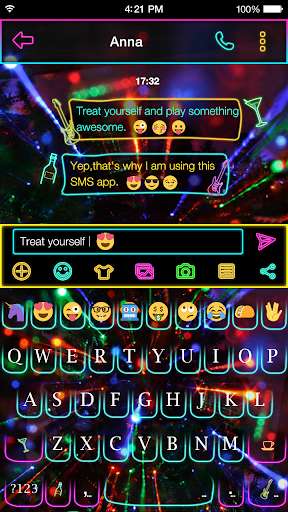 Play APK Emoji Keyboard Neon Rainbow  and enjoy Emoji Keyboard Neon Rainbow with UptoPlay emoji.keyboard.emoticonkeyboard