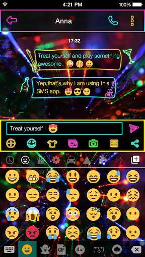 Play APK Emoji Keyboard Neon Rainbow  and enjoy Emoji Keyboard Neon Rainbow with UptoPlay emoji.keyboard.emoticonkeyboard
