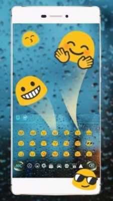Play Emoji Rain Drops Keyboard Theme 