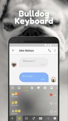 Play English Bulldog Emoji Keyboard Theme For Snapchat 