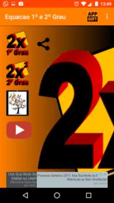 Play Equation 1º and 2º degree. 