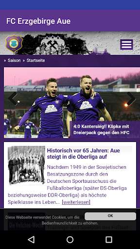 Play APK FC Erzgebirge Aue  and enjoy FC Erzgebirge Aue with UptoPlay de.fcerzgebirge.rgrasser.myapplication