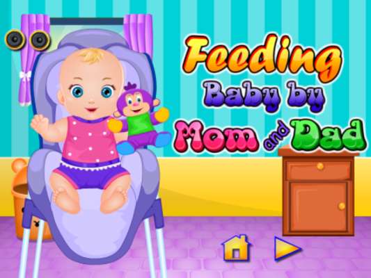 Play Feeding Baby by Mom and Dad  Play Feeding Baby by Mom and Dad