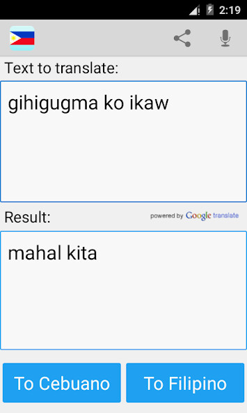 Play Filipino Cebuano Translator 