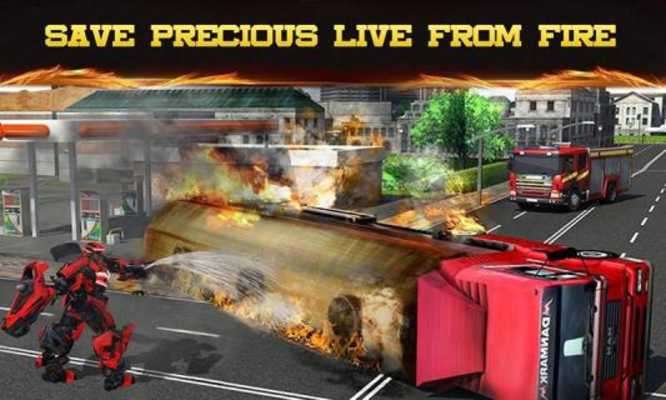 Play Fire Truck Real Robot Transform: Firefighter Games 