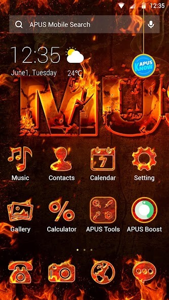 Play APK Flame Music APUS Launcher theme  and enjoy Flame Music APUS Launcher theme with UptoPlay com.apusapps.theme.i_flame_theme_6e4f3adfd6