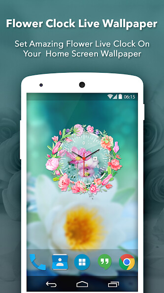 Play Flowers Clock Live Wallpaper 