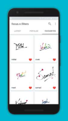 Play focus n filters - Name Art 