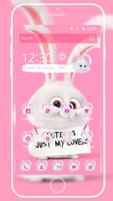 Play fun Cute Pink Rabbit Theme 3d 