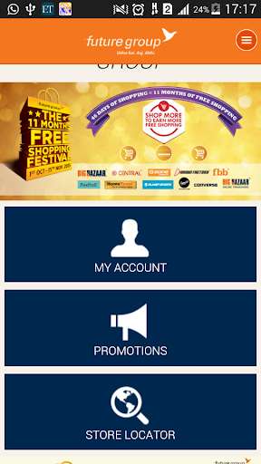 Play APK Future Group Shopping Festival  and enjoy Future Group Shopping Festival with UptoPlay com.futuregroup.BigBazaar