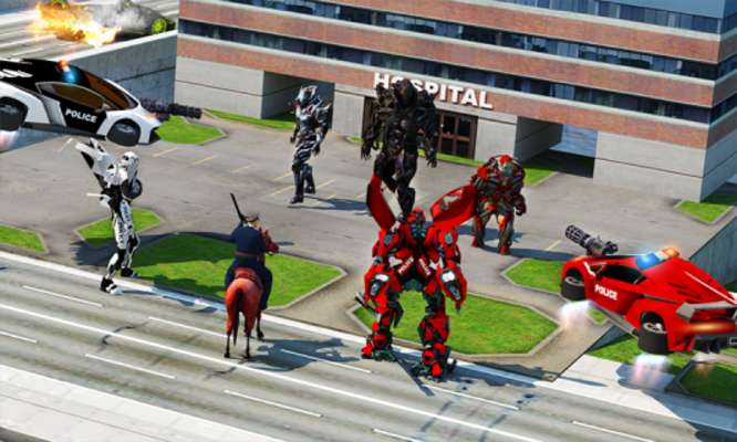 Play Futuristic Flying Car: US Police Robot Transform Play Futuristic Flying Car: US Police Robot Transform