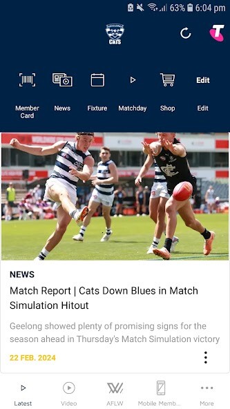 Play APK Geelong Cats Official App  and enjoy Geelong Cats Official App with UptoPlay com.afl.afl_geel.android