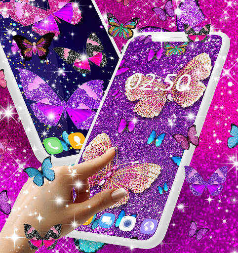 Play Glitter Butterfly Live Wallpaper 