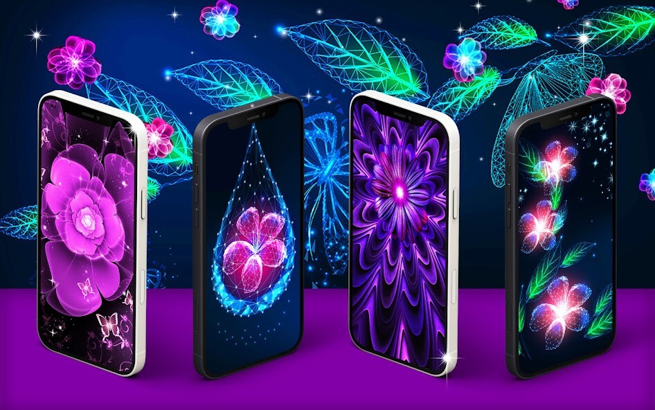 Play glowing flowers live wallpaper 