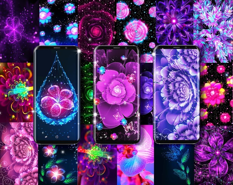 Play glowing flowers live wallpaper 