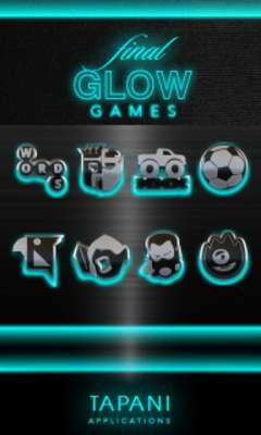 Play GLOW Turquoise icon pack HD 3D 