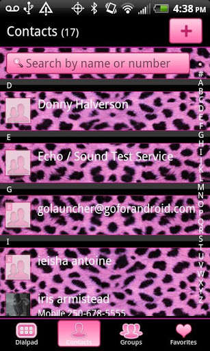 Play APK GO Contacts Pink Cheetah Theme  and enjoy GO Contacts Pink Cheetah Theme with UptoPlay com.beanstorm.gocontact.theme.hdpcheetah