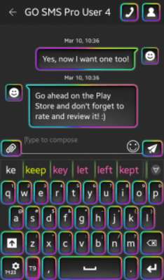 Play GO Keyboard Neon Rainbow Theme 