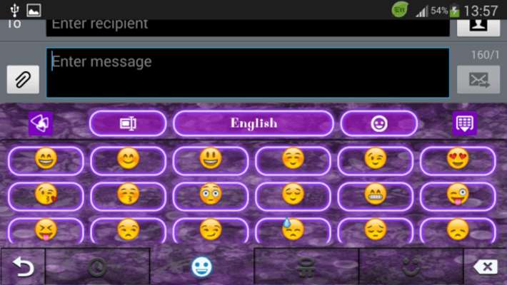 Play GO Keyboard Purple Neon 