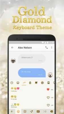 Play Gold Diamond Emoji Keyboard Theme for Messenger 