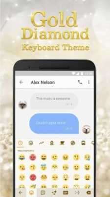 Play Gold Diamond Emoji Keyboard Theme for Messenger 