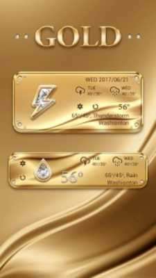 Play Gold GO Weather Widget Theme 