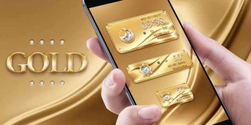 Play Gold GO Weather Widget Theme 