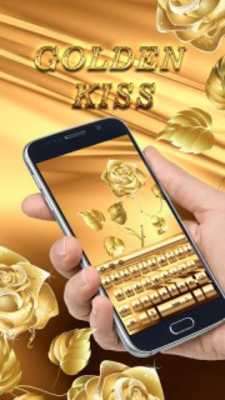 Play Gold rose Kiss beautiful Emoji keyboard 