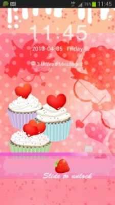 Play GO Locker Theme cupcake heart 