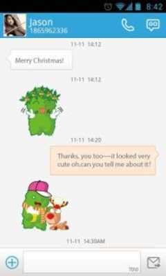 Play GO SMS Little Green STICKER 