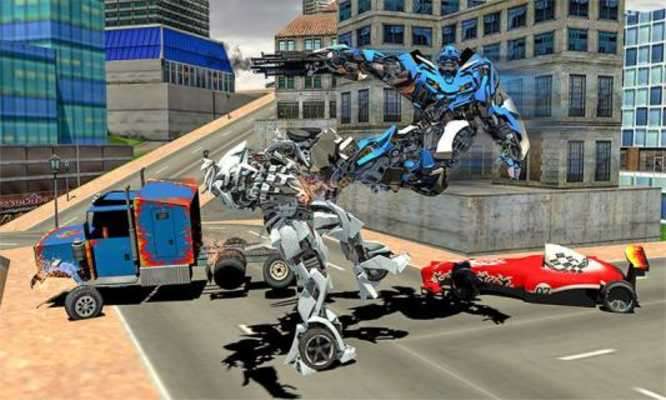 Play Grand Super Car Robot Flash Speed Battle 