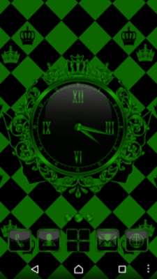 Play Green Crown Clock Widget 