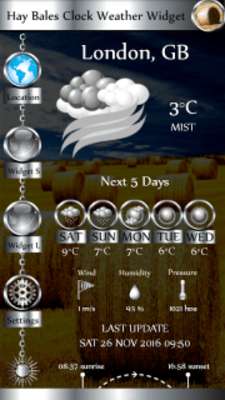 Play Hay Bales Clock Weather Widget 