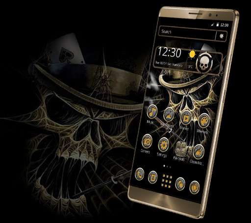 Play APK Hell Cool Black Cranial Skull  and enjoy Hell Cool Black Cranial Skull with UptoPlay gambling.cool.skull.theme