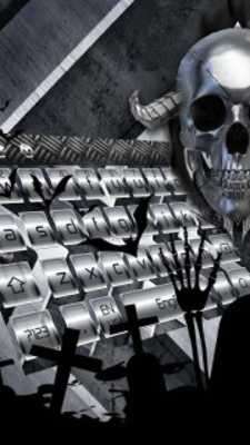 Play Hell Skull Silver Metal Cool Keyboard 
