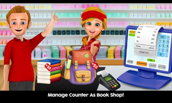 Play High School Book Store Cashier - Kids Game 