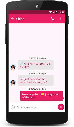 Play APK Hot Pink Theme (chomp)  and enjoy Hot Pink Theme (chomp) with UptoPlay com.p1.chompsms.themes.hot_pink