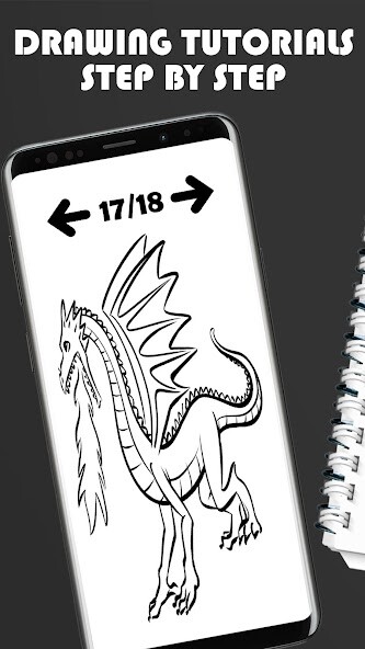 Play APK How to draw dragons  and enjoy How to draw dragons with UptoPlay com.thank4play.drawdragon