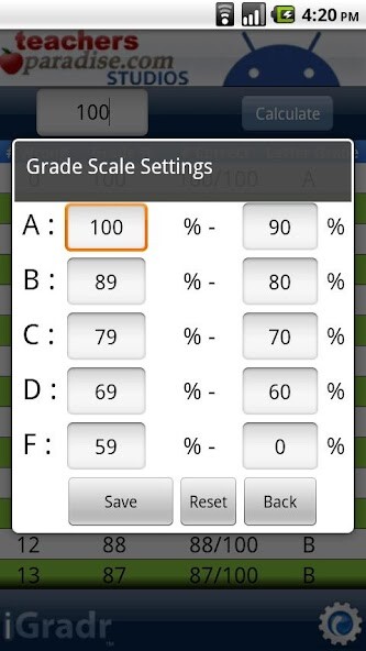 Play APK iGradr Teacher Pocket Grader  and enjoy iGradr Teacher Pocket Grader with UptoPlay com.teachersparadise.iGradr