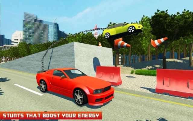 Play Impossible chained cars crash: 3D break chain game 