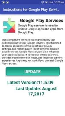 Play Instructions for Google Play Service Update Play Instructions for Google Play Service Update