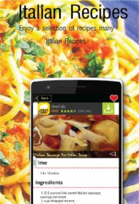 Play Italian Recipes Free App 