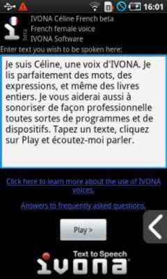 Play IVONA Céline French beta 