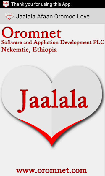 Play APK Jaalala Oromoo Love Messages  and enjoy Jaalala Oromoo Love Messages with UptoPlay com.oromnet.oromnet_jaalala_love