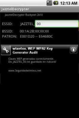 Play JazztelDecrypter. WEP KeyGen. 